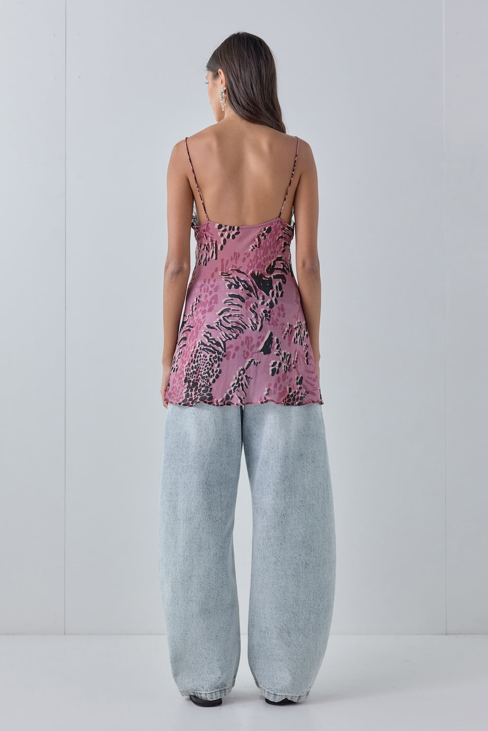Ezra Sheer Top Mauve Leopard