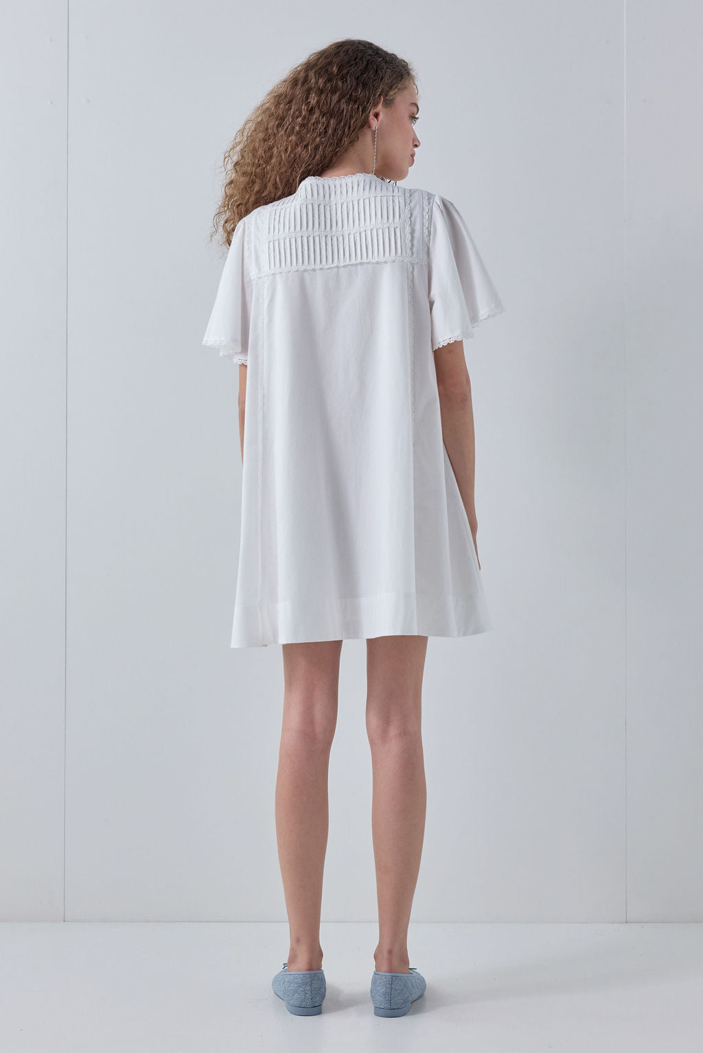 Henriette Smock Mini Dress White