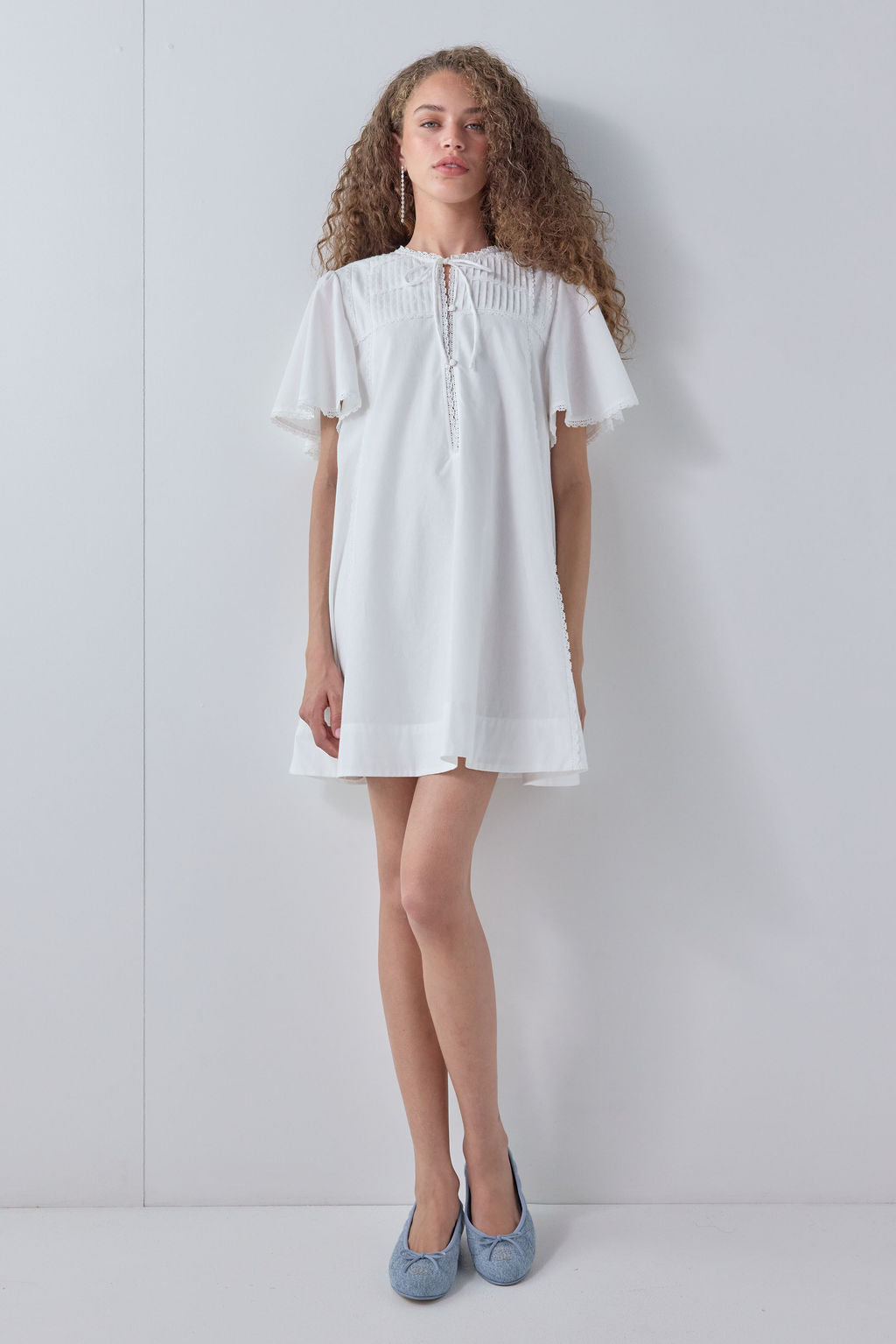 Henriette Smock Mini Dress White