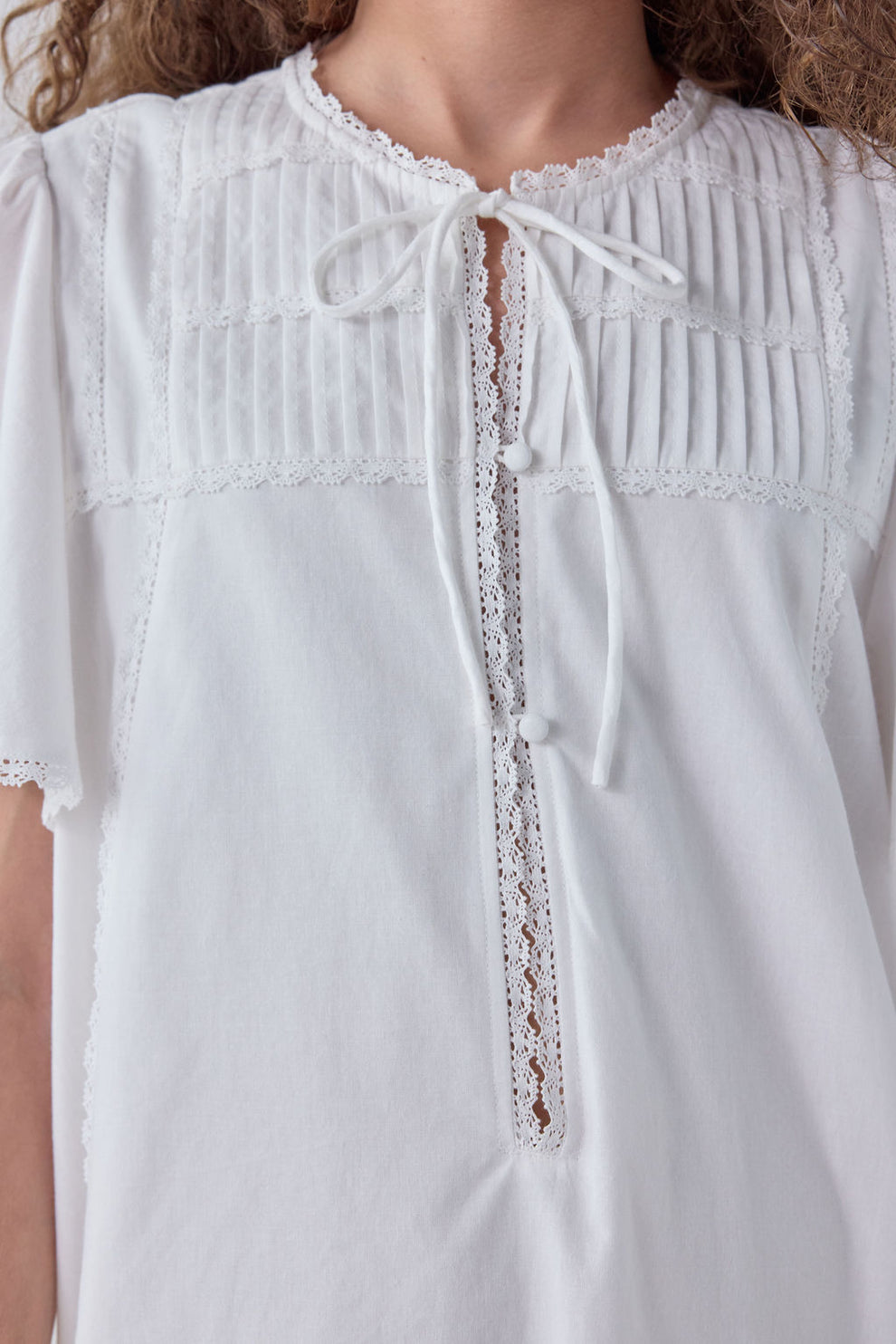 Henriette Smock Mini Dress White