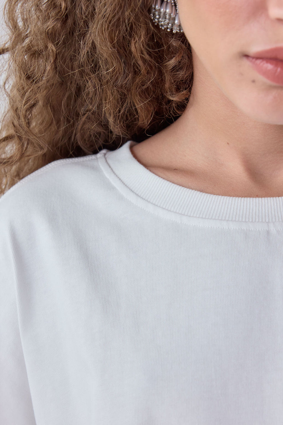 Willow Beaded Organic Cotton Tee White