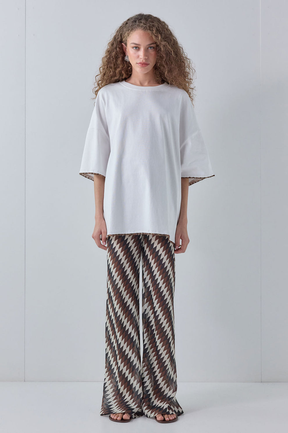 Willow Beaded Organic Cotton Tee White