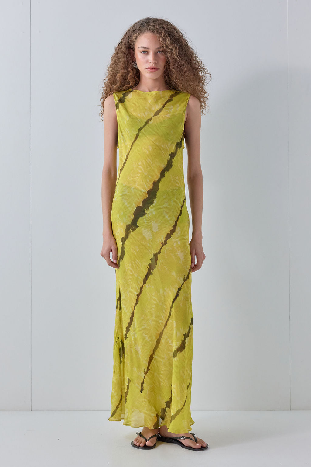Francesca Sheer Maxi Dress Citrus - size:Maria:AU 6 / US 2