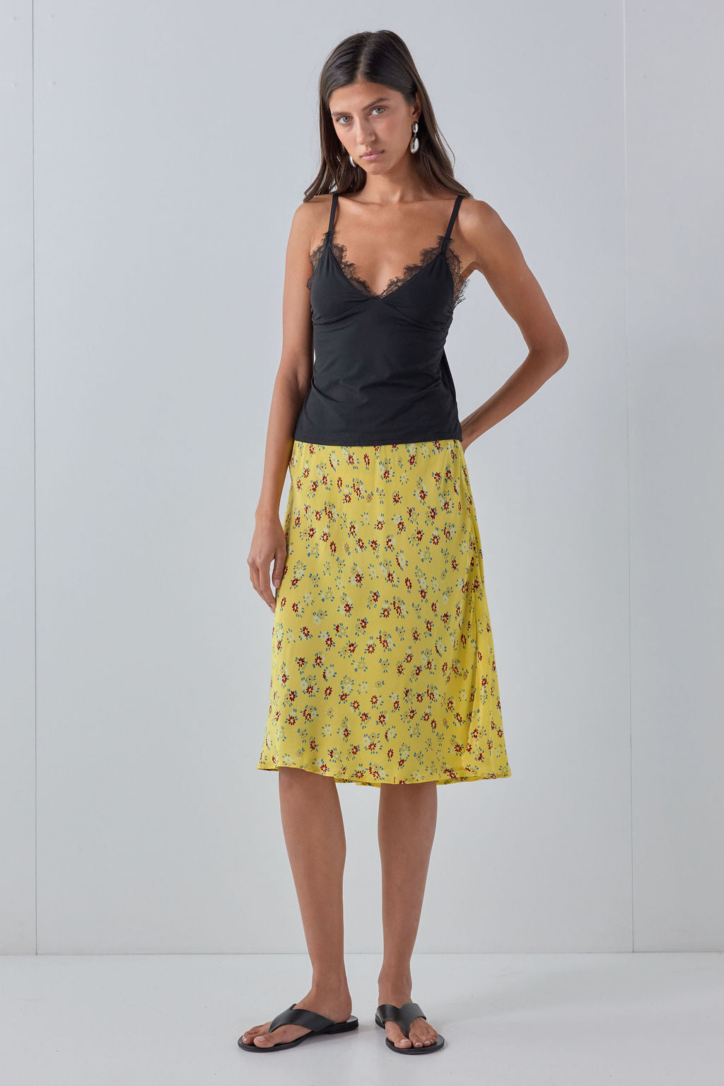 Enya Lace Trim Top Black  - size:Aida:AU 6 / US 2