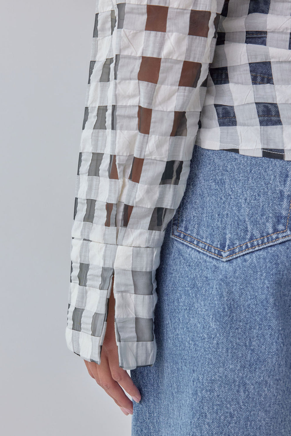Murphy Sheer Shirt Black Check