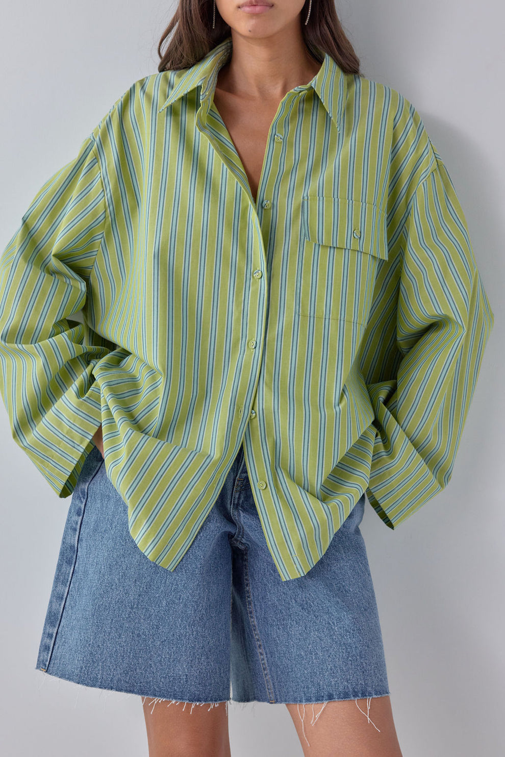 Vale Shirt Moss Stripe