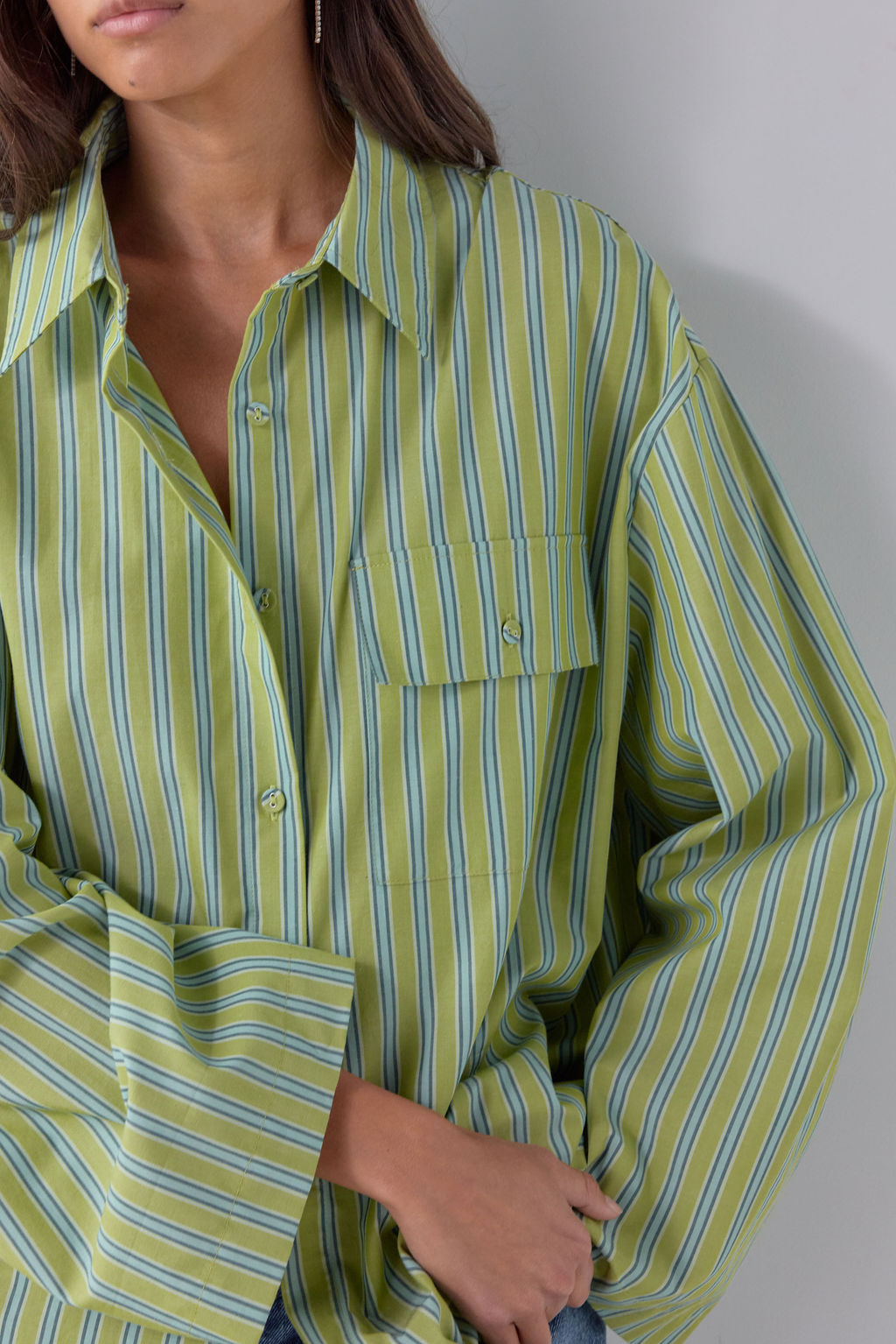 Vale Shirt Moss Stripe