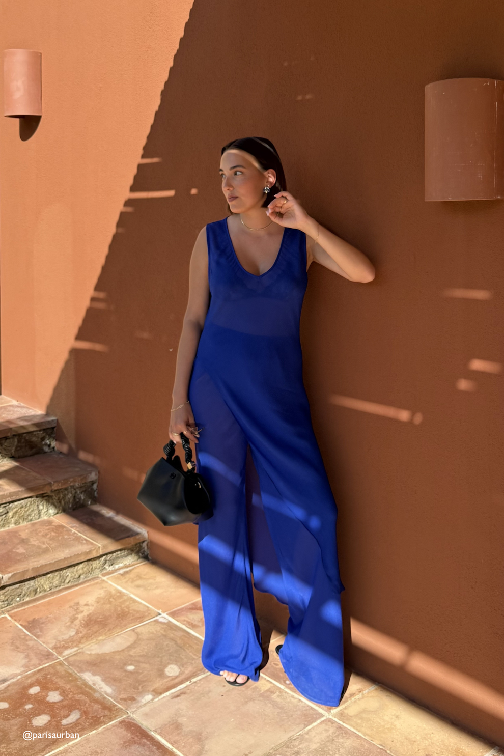 Gaia Sheer Top Cobalt
