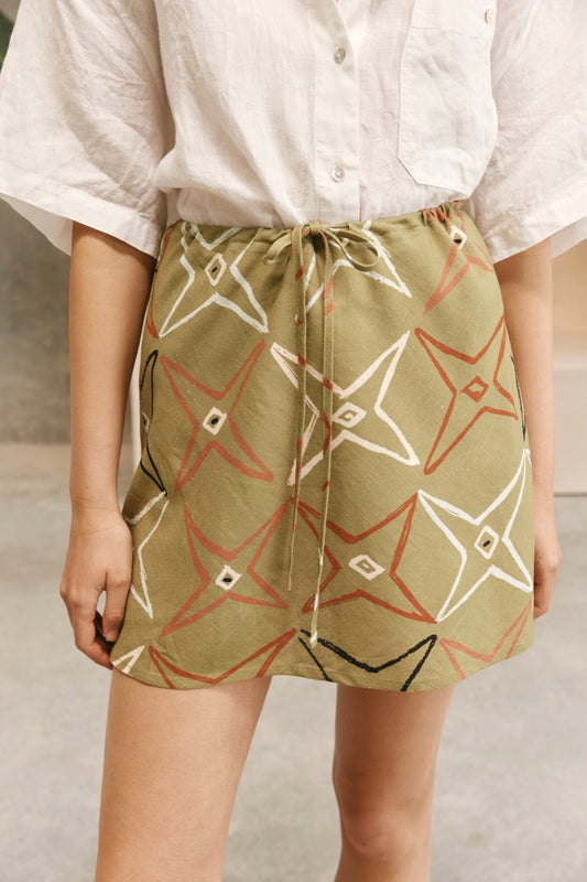 Linen Wrap Short Skirt Linen Belted Skirt Mini Skirt Wrap 