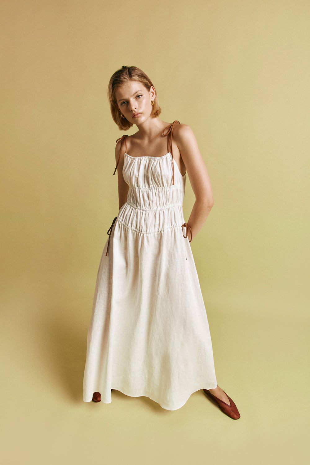 Lolita Linen Maxi Dress White