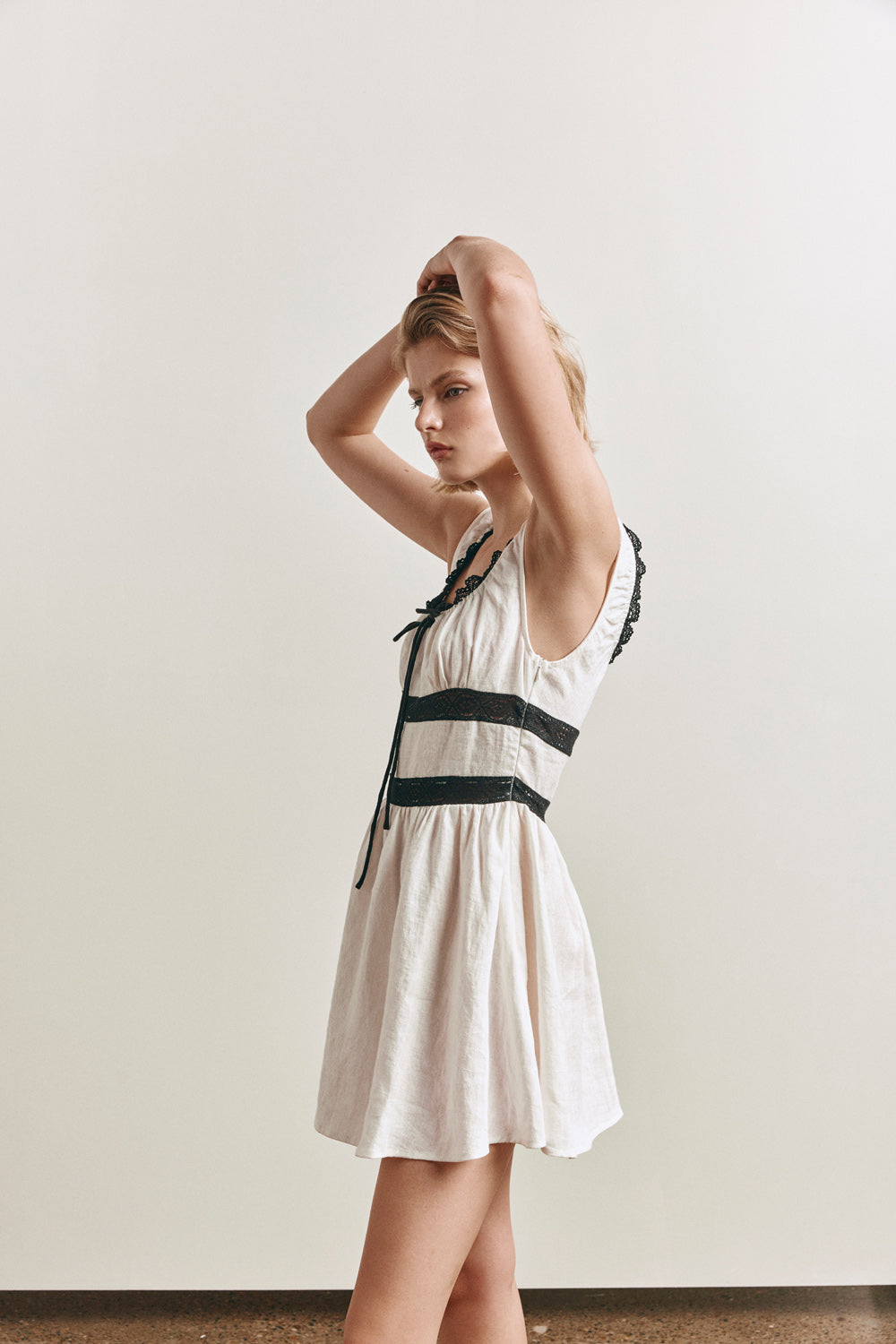 Mila Linen Mini Dress White