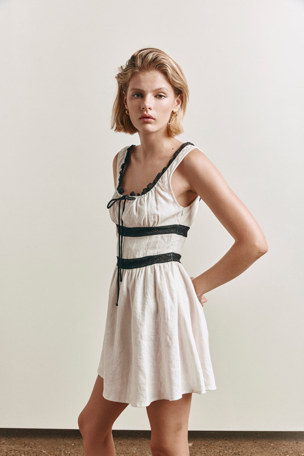 Mila Linen Mini Dress White