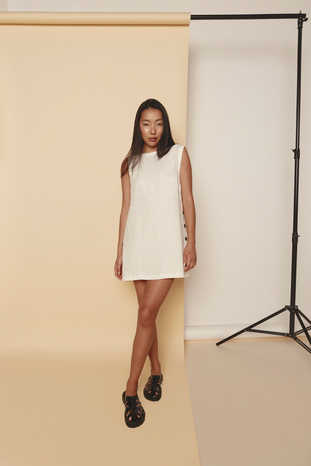Annabelle Linen Mini Dress White