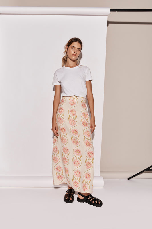 Ari Linen Maxi Skirt Bloom