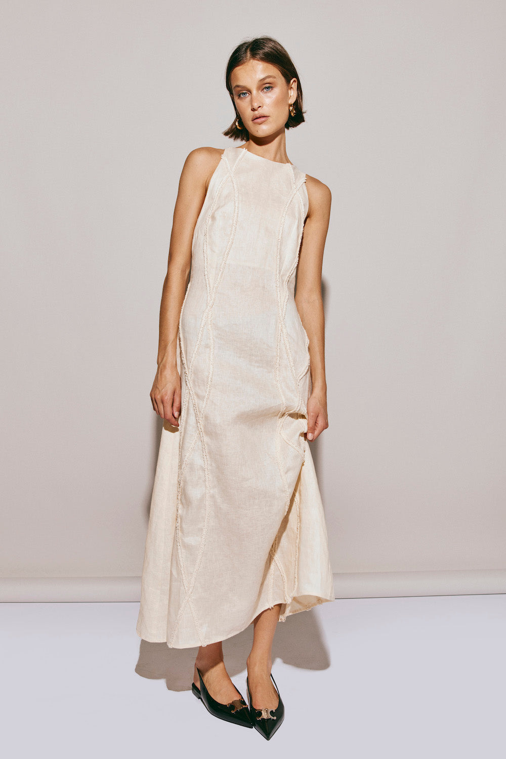 Ana Linen Maxi Dress Wave – VRG GRL