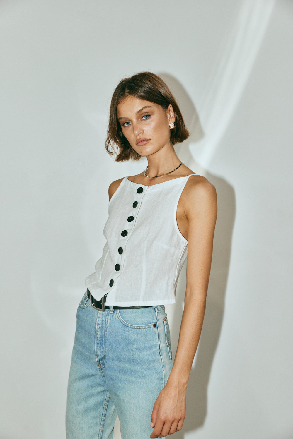 Rumi Linen Top White - size:Sanne:AU 8 / US 4