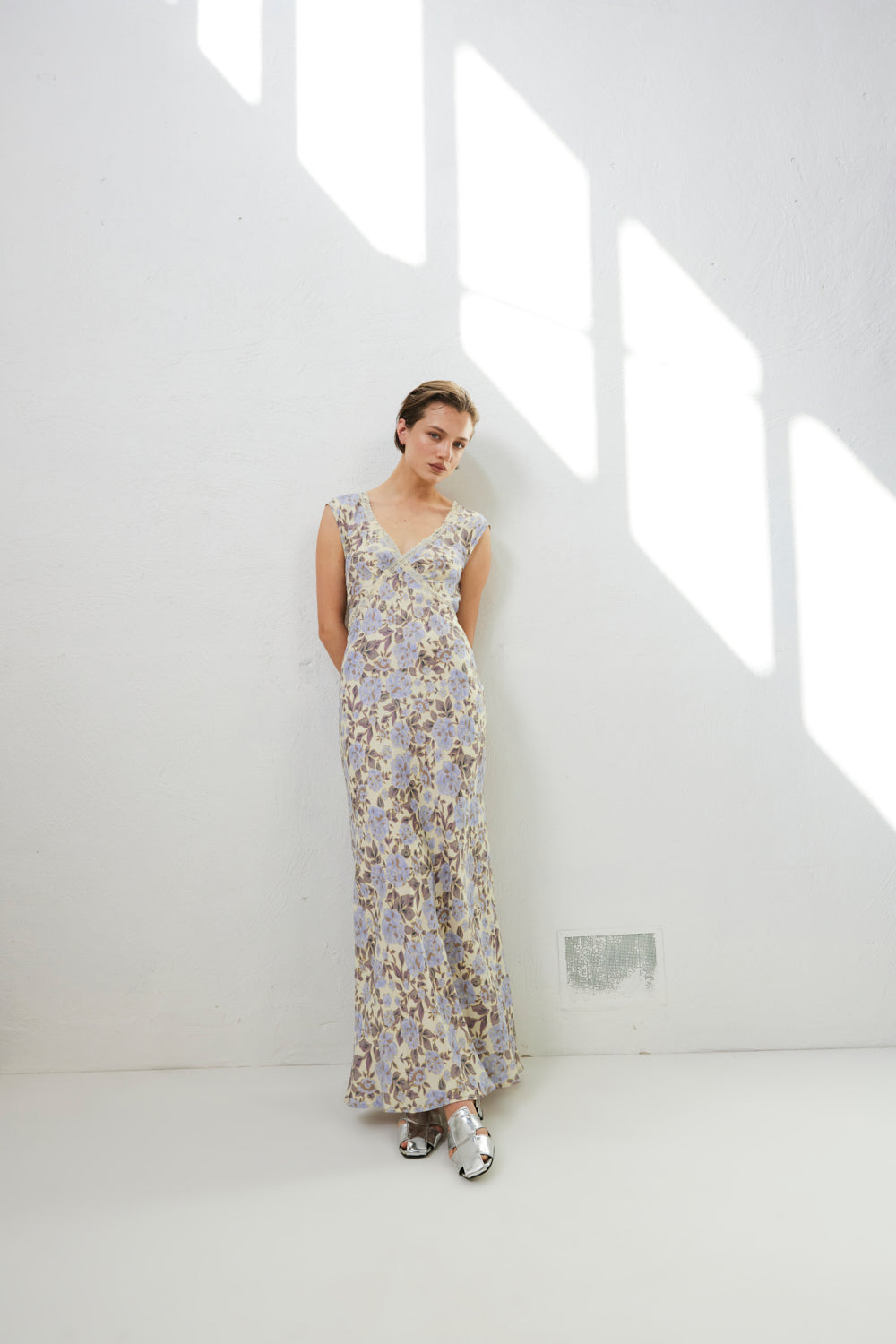 Paris In The 90's Bias Cut Maxi Dress Floral