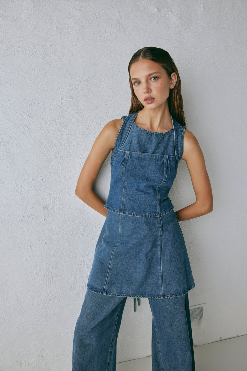Chloe Denim Mini Dress Blue VRG GRL Chloe Denim Mini Dress Blue VRG GRL