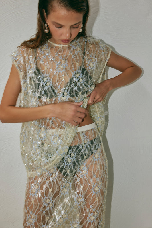 Devyn Sequin Top Lace - size:Anna:AU 6 / US 2