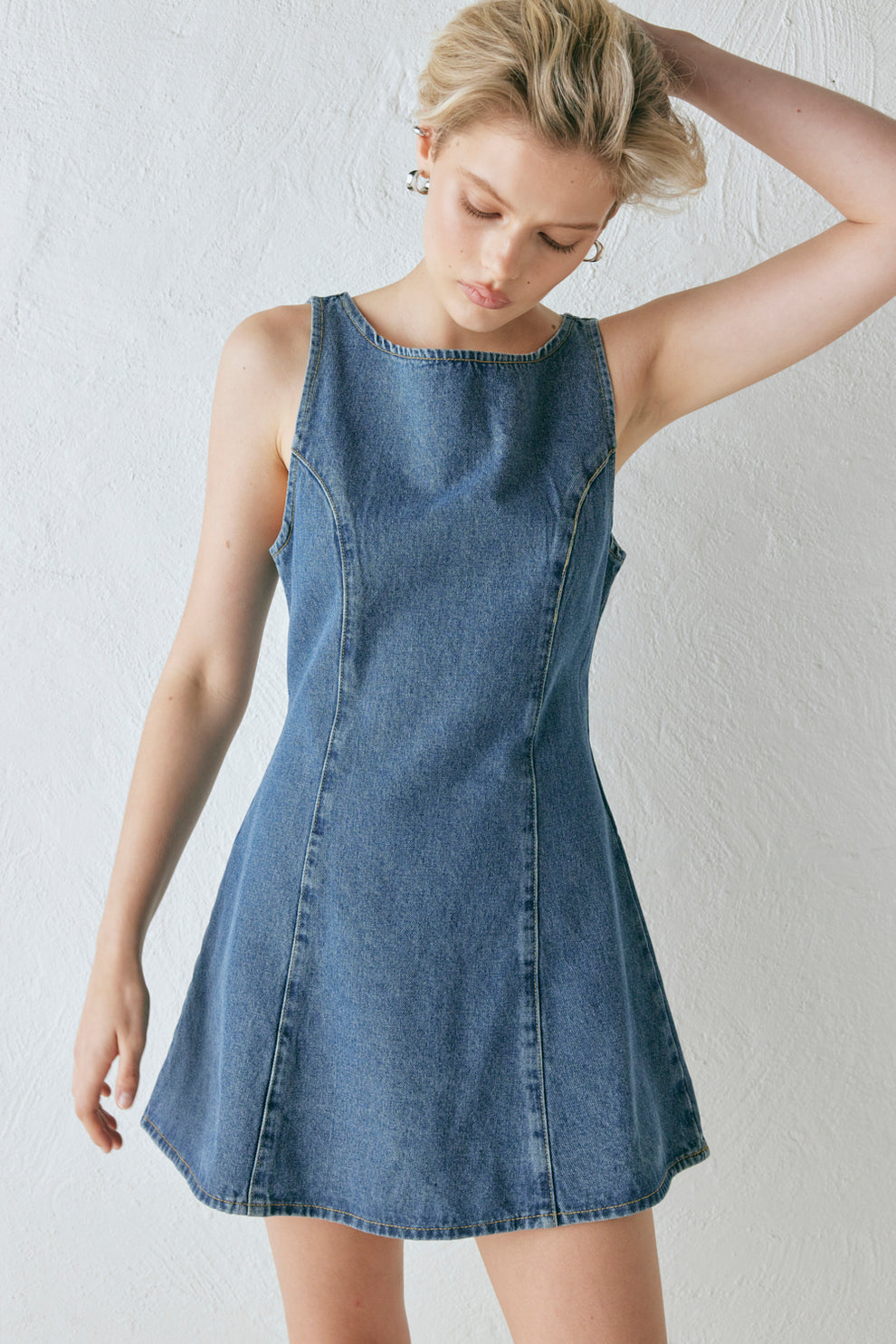 Chloe Denim Mini Dress Blue VRG GRL Chloe Denim Mini Dress Blue VRG GRL