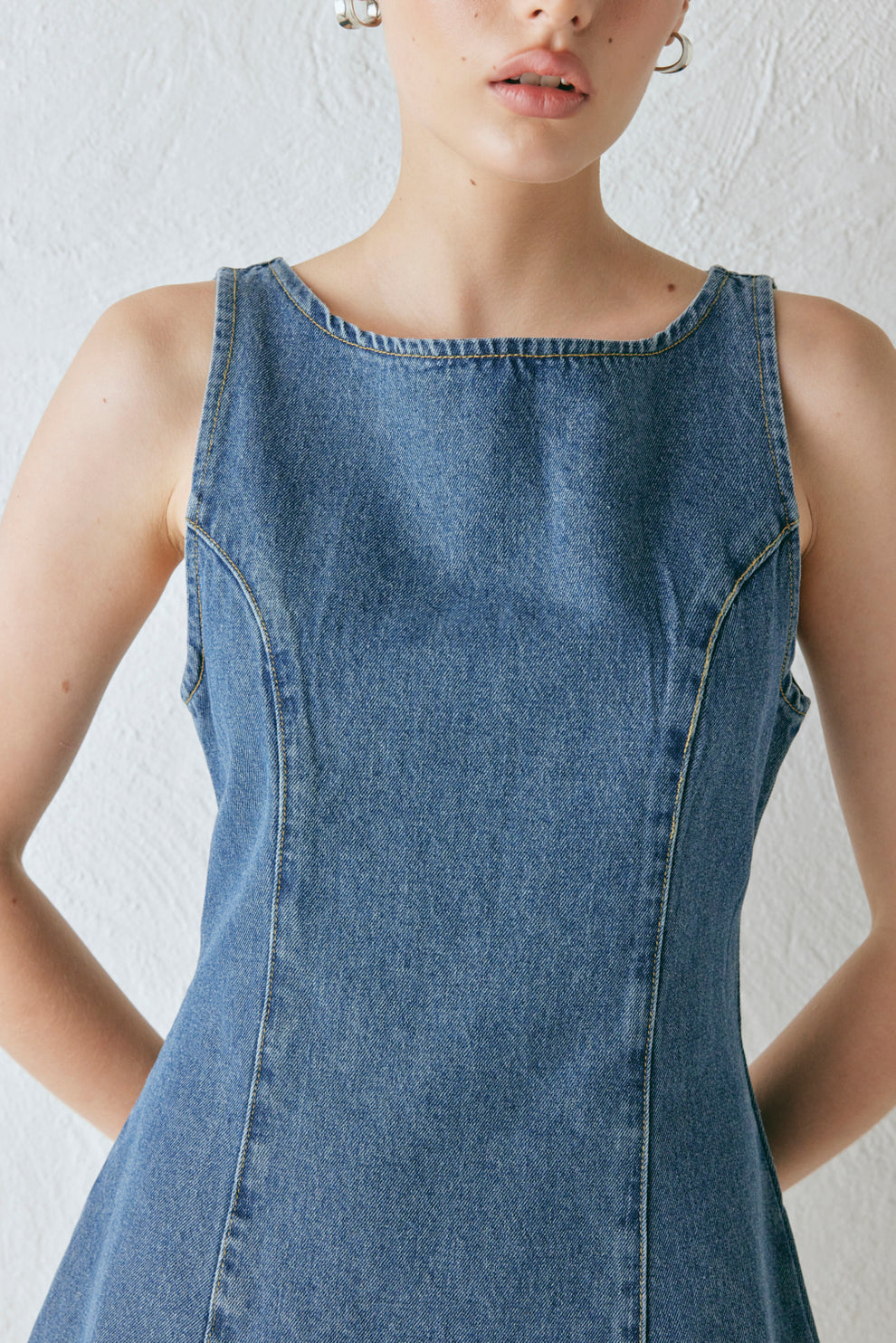Chloe Denim Mini Dress Blue VRG GRL Chloe Denim Mini Dress Blue VRG GRL