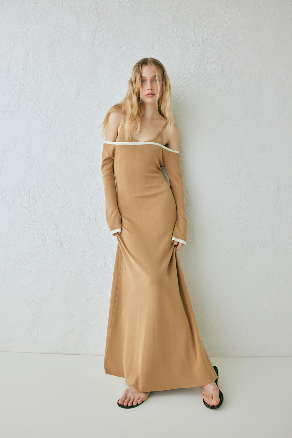 Marlee Knit Maxi Dress Tan – VRG GRL
