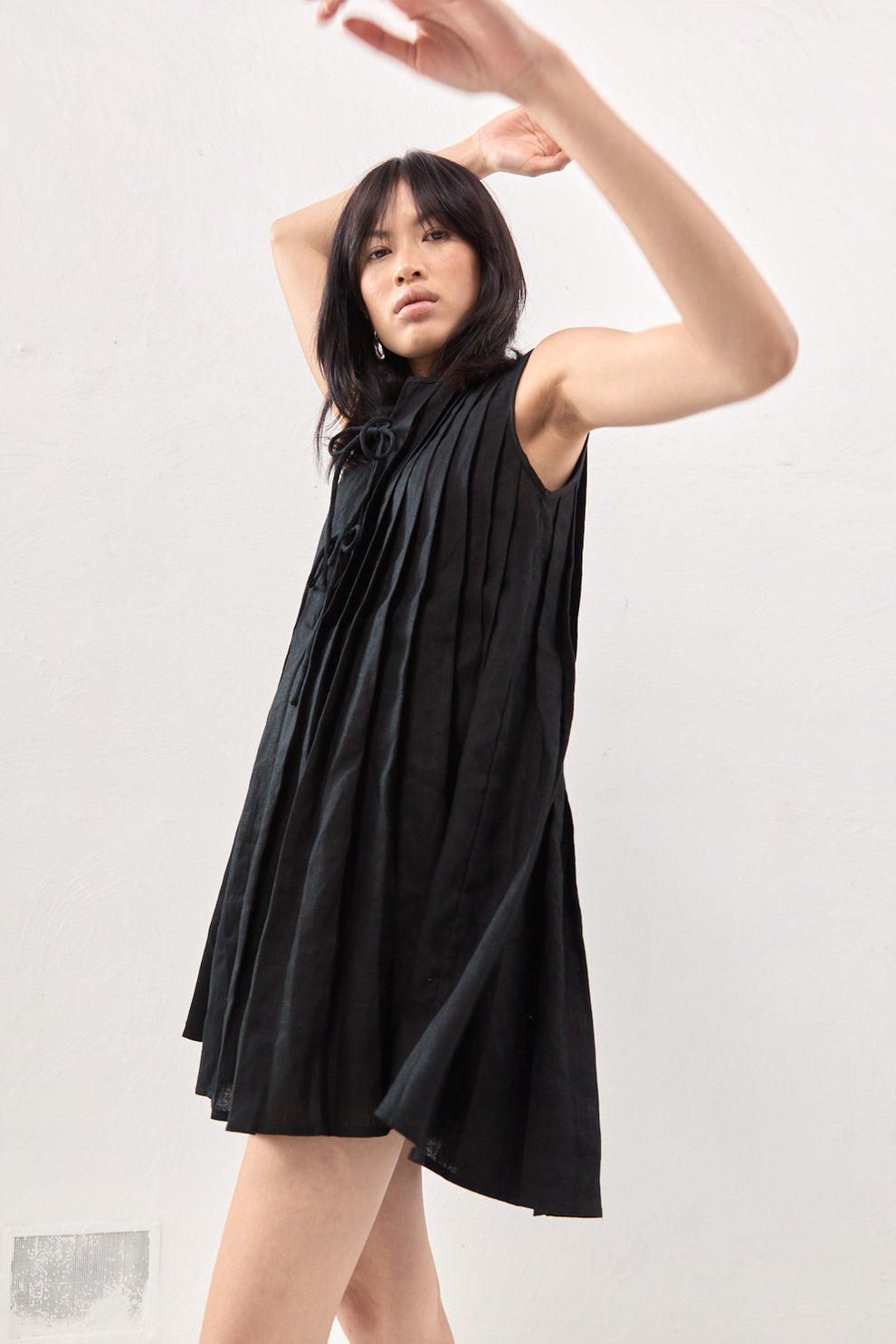 Valeria Linen Mini Dress Black VRG GRL Valeria Linen Mini Dress Black VRG GRL