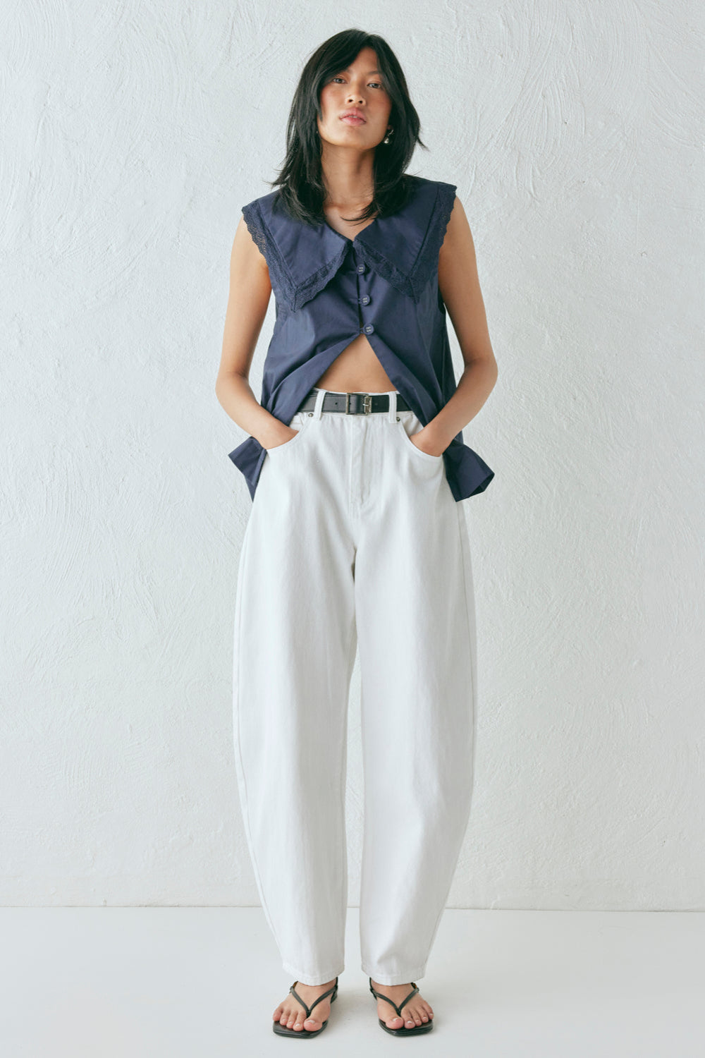 Lex Barrel Denim Jeans White - size:Ploy:AU 6 / US 2