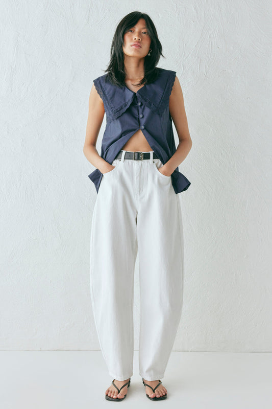 Lex Barrel Denim Jeans White - size:Ploy:AU 6 / US 2