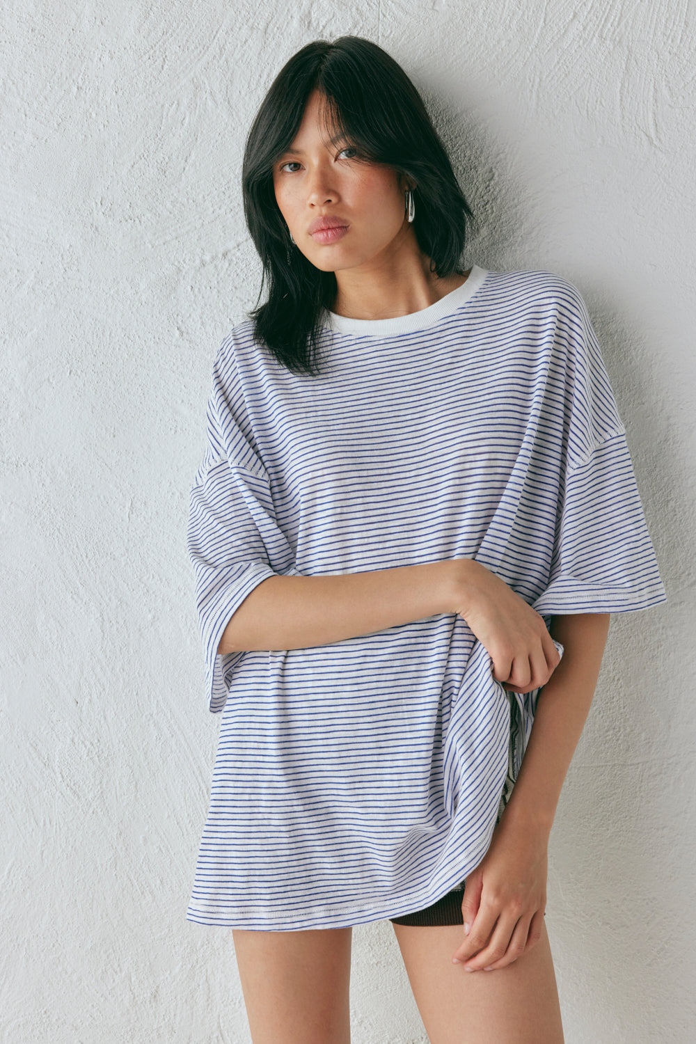 Willow Tee Navy Stripe - size:Ploy:AU 6 / US 2