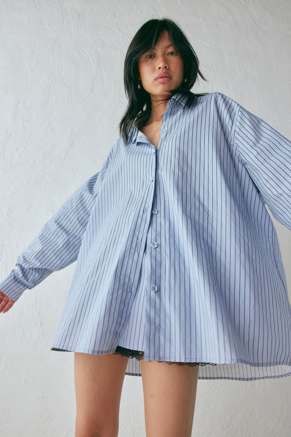 June Shirt Blue Stripe - size:Ploy:AU 6 / US 2