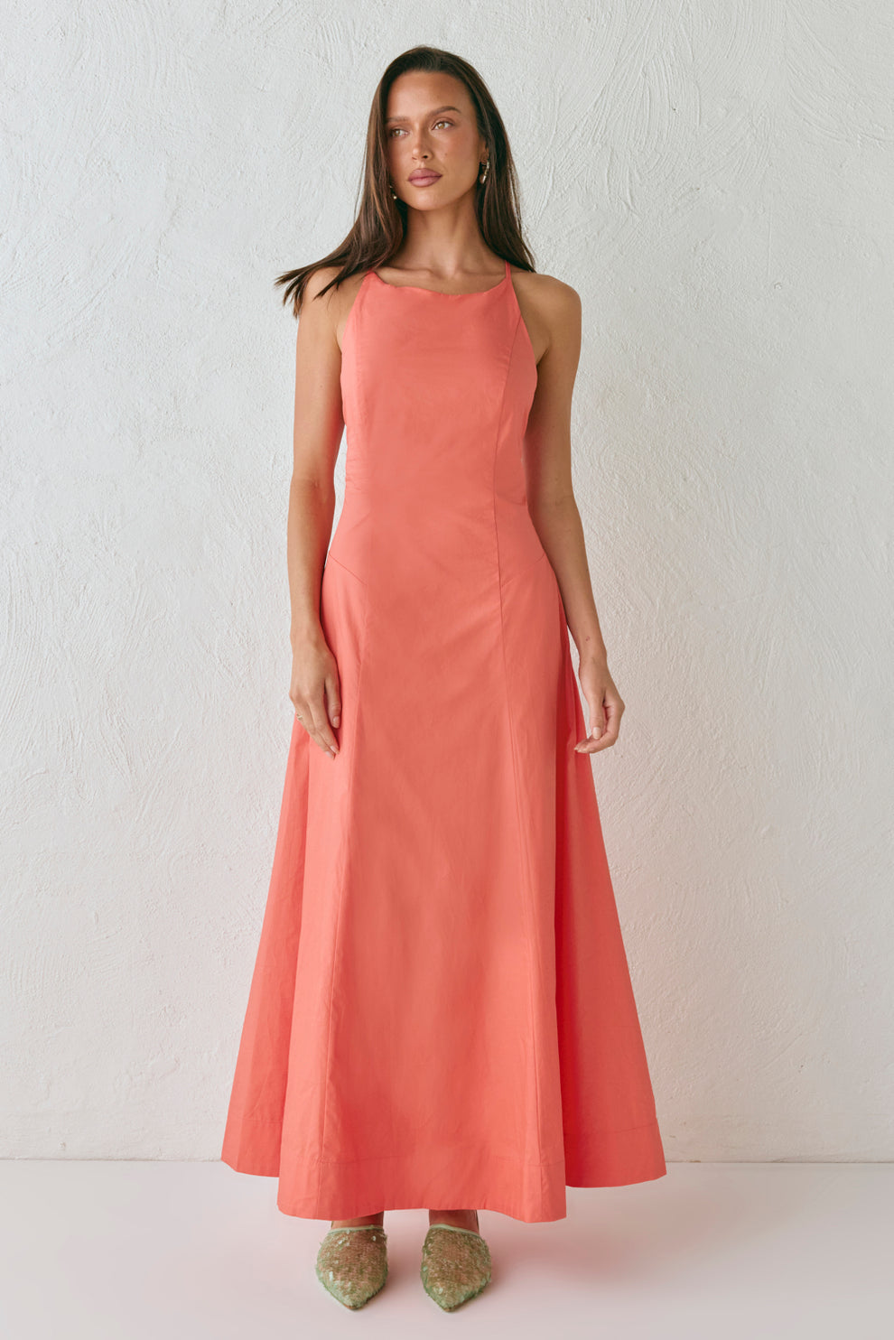 Stef Maxi Dress Coral VRG GRL Stef Maxi Dress Coral VRG GRL