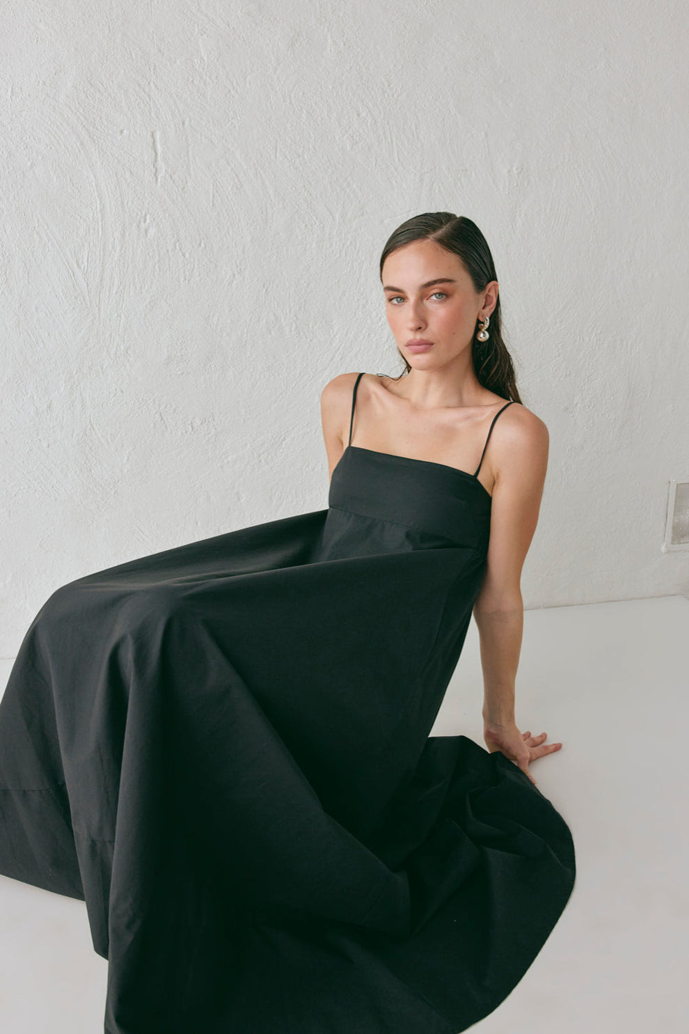 vrg grl black dress Alber Satin Maxi Dress Black VRG GRL