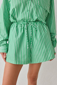 Annika Shorts Green Stripe