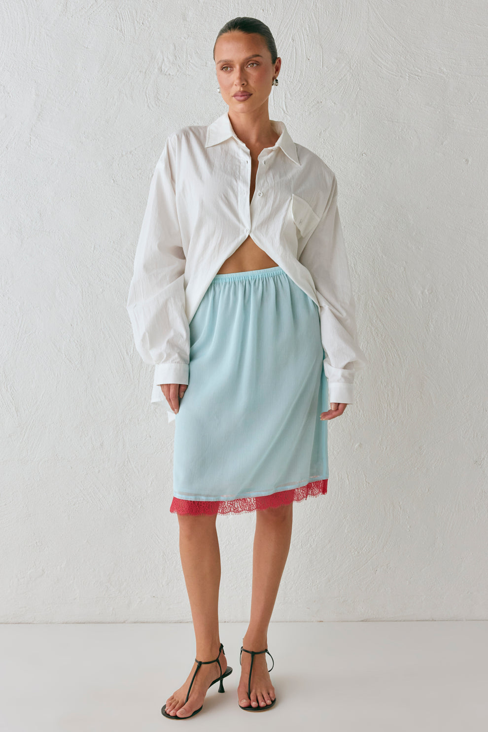 Carmen Midi Skirt Sky – VRG GRL - Main Image