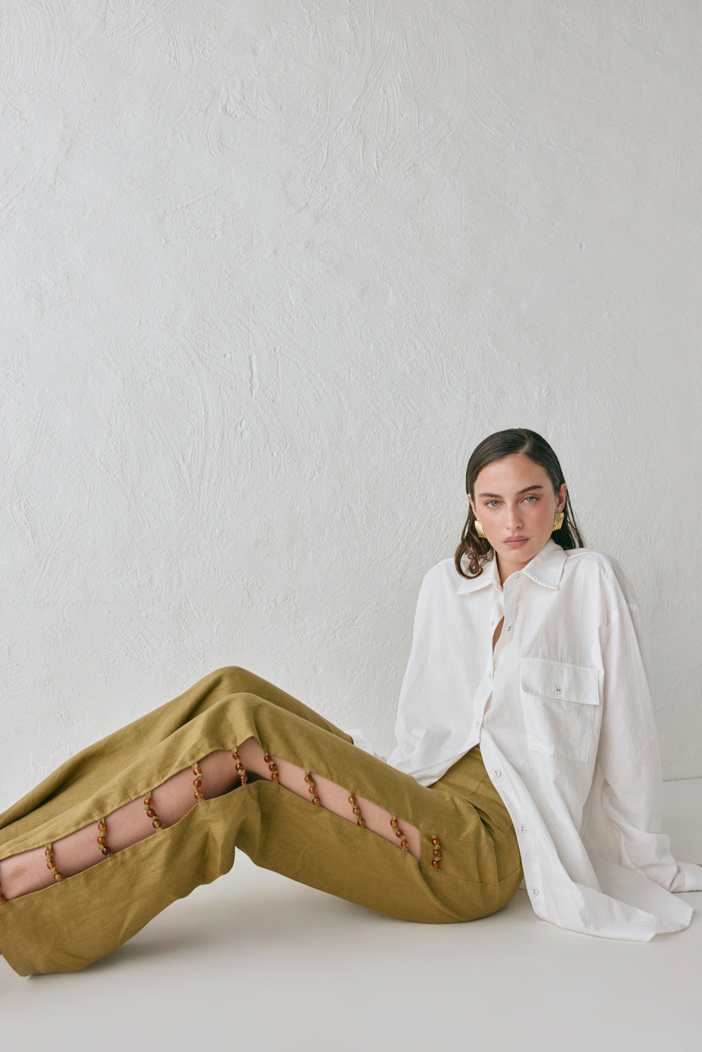 tia linen mini dress olive Tia Linen Pants Olive