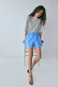 Annika Shorts Cornflower Stripe
