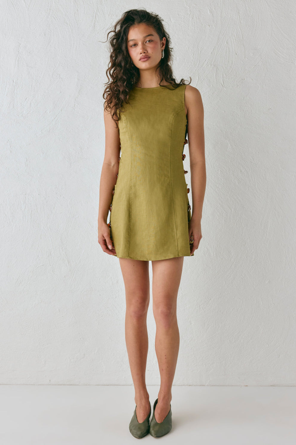 tia linen mini dress olive annabelfalco on LTK