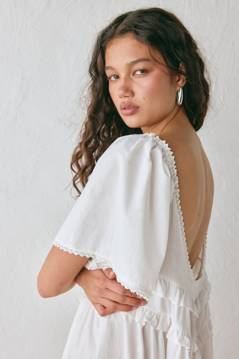 prairie dress white La Prairie Smock Midi Dress White – VRG GRL