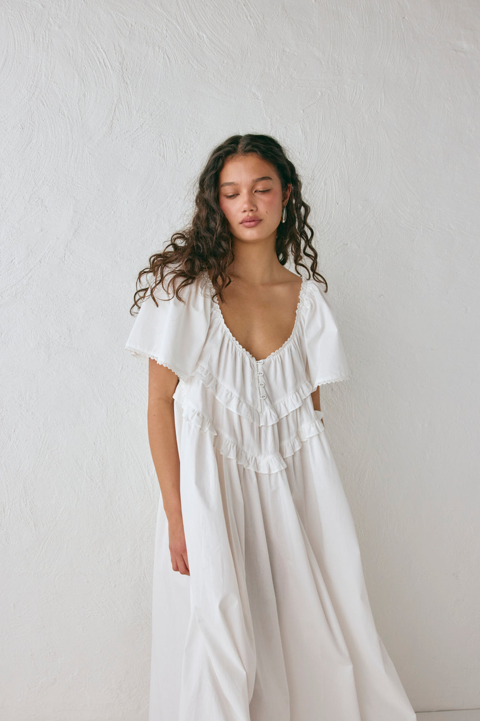 prairie dress white La Prairie Smock Midi Dress White – VRG GRL