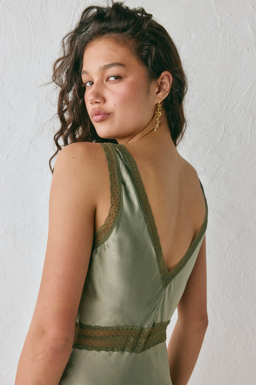 Meet Me On The Dance Floor Bias Cut Maxi Dress Olive VRG GRL Meet Me On The Dance Floor Bias Cut Maxi Dress Olive VRG GRL