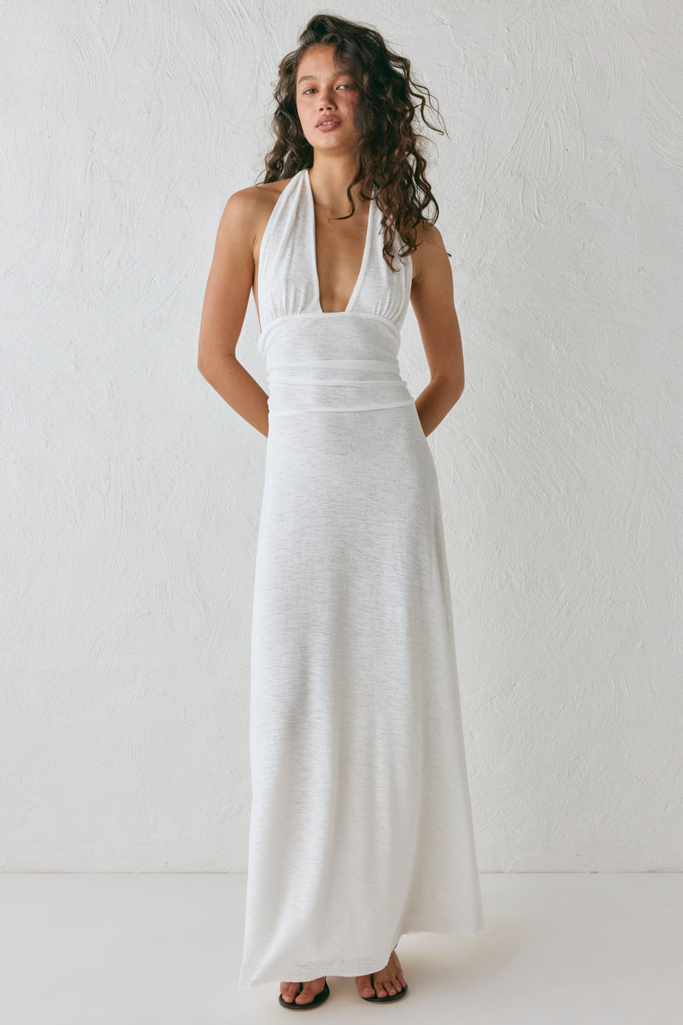 When In Italy Halter Midi Dress White When In Italy Halter Midi Dress White
