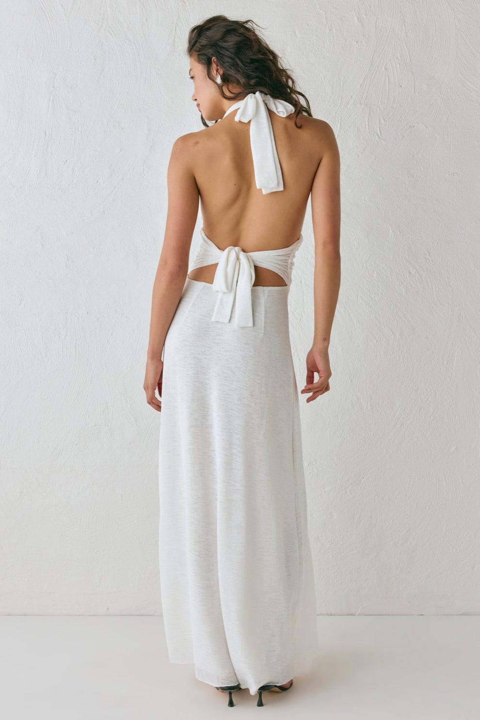 When In Italy Halter Midi Dress White When In Italy Halter Midi Dress White