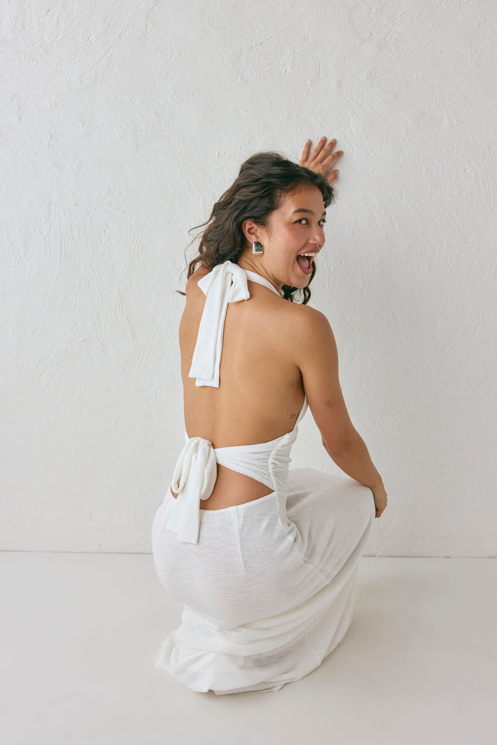 When In Italy Halter Midi Dress White VRG GRL When In Italy Halter Midi Dress White VRG GRL