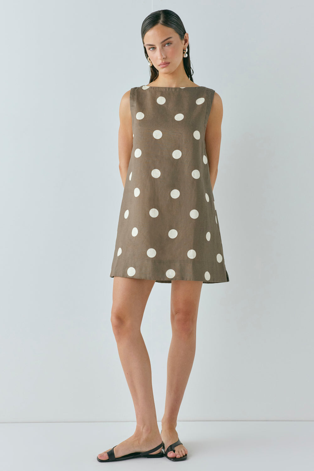 Aftersun Linen Mini Dress Spot - size:MC:AU 8 / US 4