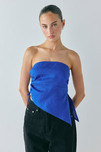 Sunrays Linen Top Royal Blue