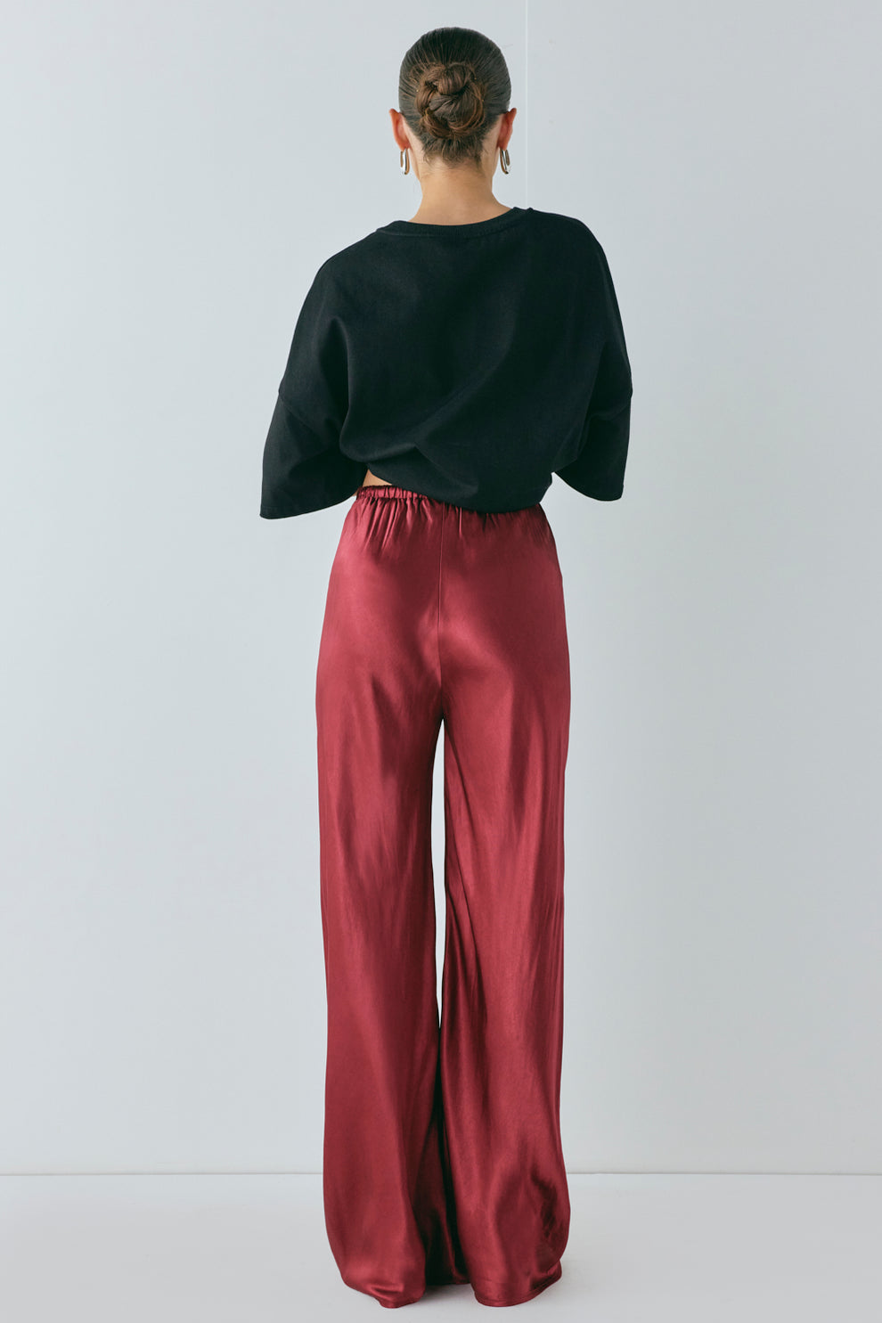 red satin dress pants Satin Pants Set
