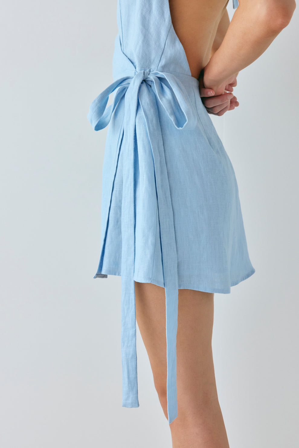 Lo Linen Mini Dress Sky VRG GRL Lo Linen Mini Dress Sky VRG GRL