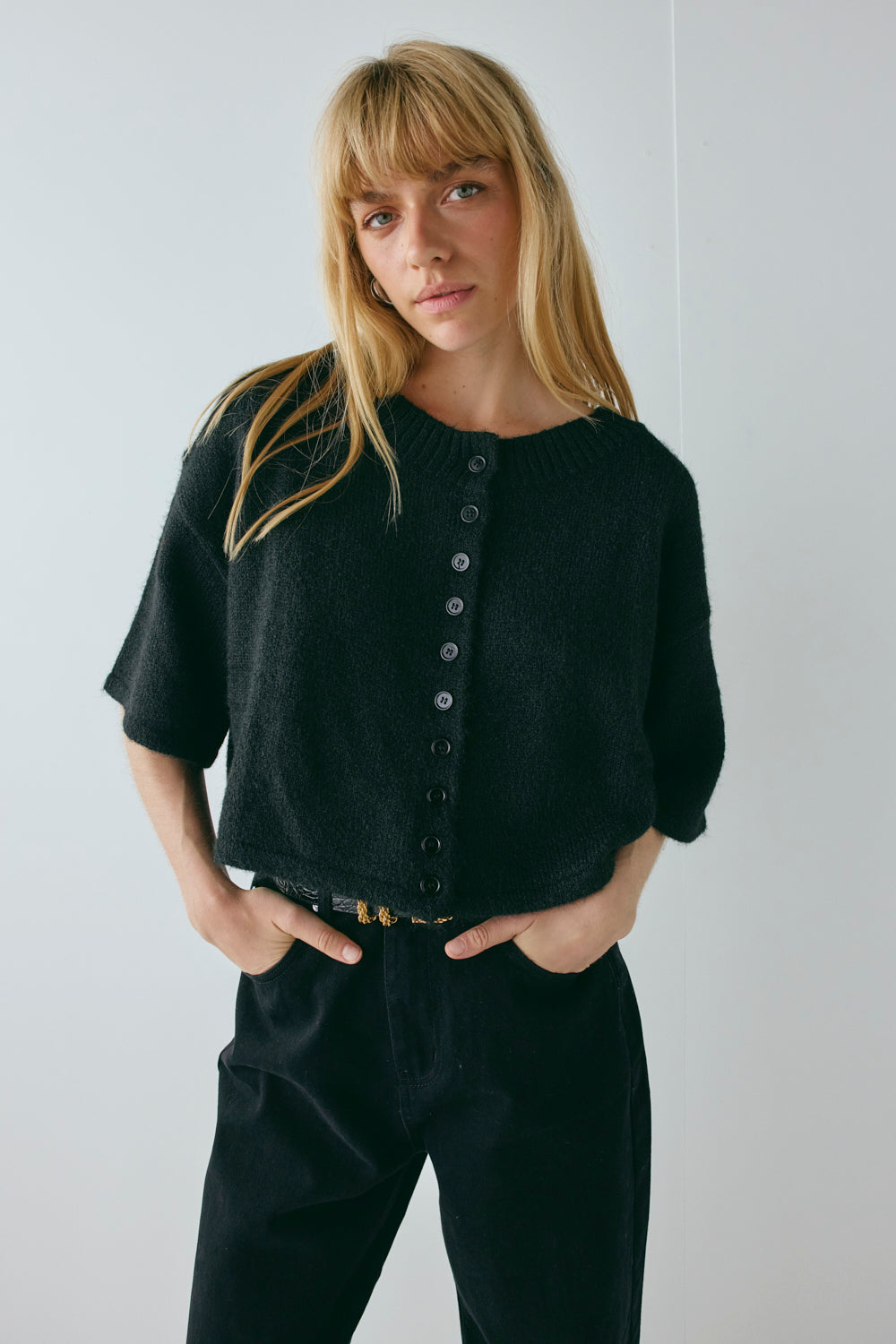 Hailey Knit Cardigan Black - size:Charlotte:S