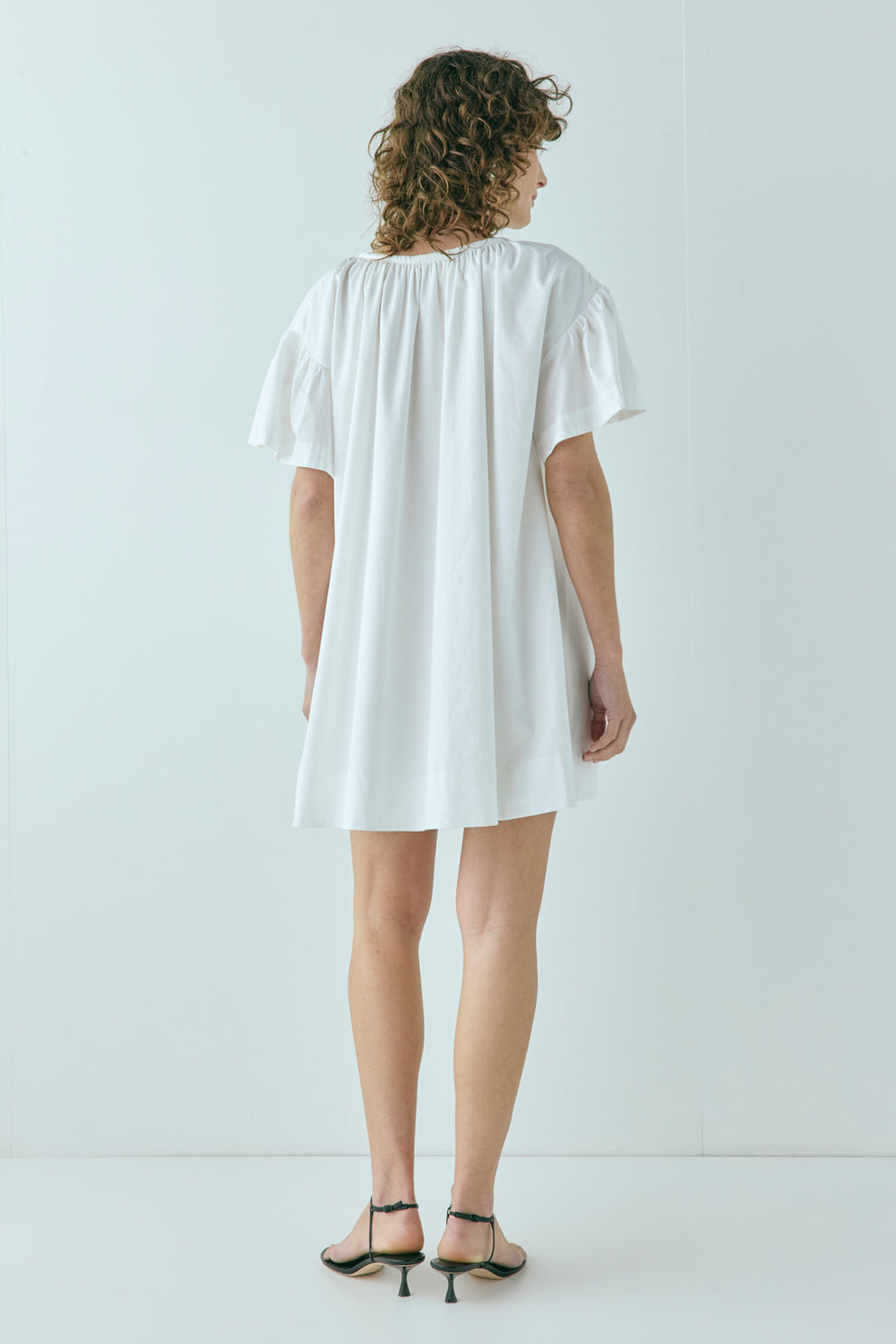 Quinn Smock Mini Dress White
